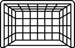 schwarz Linie Kunst von Fußball Netz Symbol. vektor