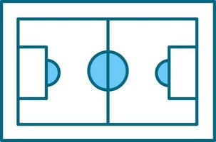 blå och vit fotboll fält platt ikon. vektor