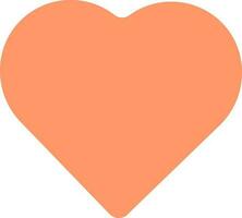 isolerat orange hjärta ikon i platt stil. vektor
