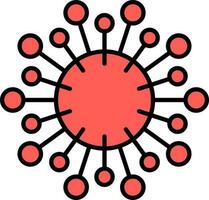 Virus Symbol oder Symbol im rot Farbe. vektor