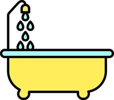 öffnen Badewanne Wasserhahn bunt Symbol. vektor