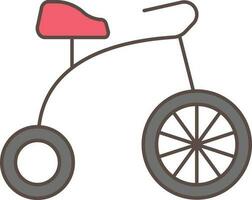 cirkus cykel ikon i röd och grå Färg. vektor