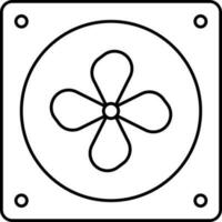 schwarz Gliederung Illustration von Ventilator Symbol. vektor