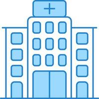 Blau und Weiß Krankenhaus Gebäude Symbol. vektor