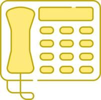 Gelb und Weiß Telefon Symbol oder Symbol. vektor