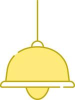 isoliert Anhänger Bowler Lampe Symbol im Gelb Farbe. vektor
