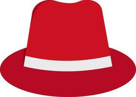 isolerat röd domare hatt ikon i platt stil. vektor