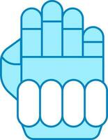 Illustration von Handschuhe Symbol im Weiß und Blau Farbe. vektor