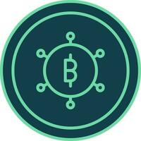 Bitcoin Kette oder Vernetzung Symbol Kreis Symbol im Grün Farbe. vektor