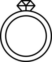 isoliert Diamant Ring Symbol im schwarz Umriss. vektor