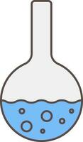 Blau Flüssigkeit Becherglas Symbol im eben Stil. vektor