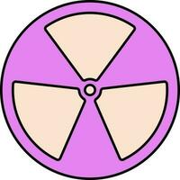 eben Stil Strahlung Symbol im Rosa und Pfirsich Farbe. vektor