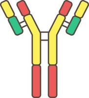 bunt Antikörper Symbol oder Symbol im eben Stil. vektor