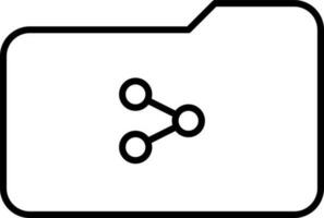 mapp dela med sig ikon i svart linje konst. vektor