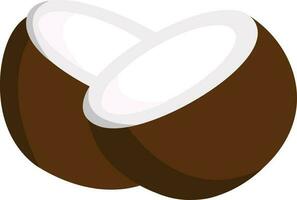 isolerat kokos ikon eller symbol i vit och brun Färg. vektor