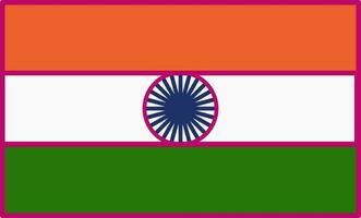 illustration av tricolor indisk nationell flagga ikon i platt stil. vektor
