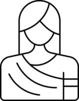 isoliert indisch Frau Charakter Symbol. vektor