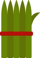 Grün und rot Gerste Gras Symbol im eben Stil. vektor