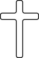 schwarz Gliederung Jesus Kreuz Symbol oder Symbol. vektor