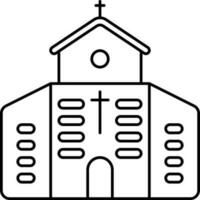 svart översikt kyrka byggnad ikon. vektor