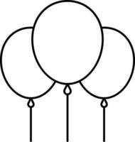 ballonger knippa linje konst ikon. vektor