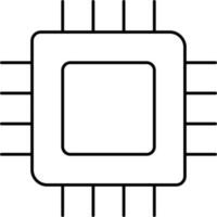 isolerat chip ikon i svart tunn linje konst. vektor