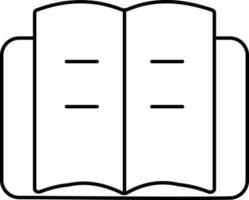 svart översikt öppen bok ikon eller symbol. vektor