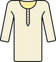 Gelb Kurta Symbol im eben Stil. vektor