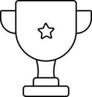 illustration av stjärna trofén kopp svart översikt ikon. vektor