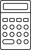 schwarz Gliederung Illustration von Taschenrechner Symbol. vektor