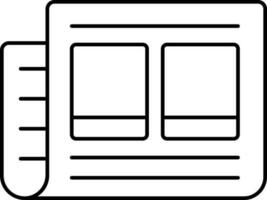 svart tunn linje konst illustration av Nyheter papper ikon. vektor
