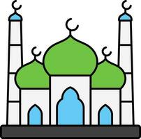 grön och blå illustration av moské ikon. vektor