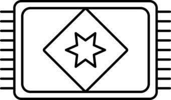 Platz Rahmen mit Star drucken Teppich Symbol im Linie Kunst. vektor