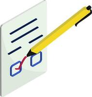 3d Illustration von Checkliste mit Stift Symbol. vektor