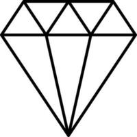 isoliert Diamant Symbol im schwarz linear Stil. vektor