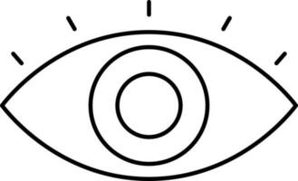 Auge Symbol oder Symbol im schwarz linear Kunst. vektor