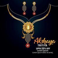 akshaya tritiya Verkaufshintergrund mit Goldkette vektor