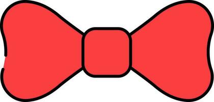 röd rosett platt ikon på vit bakgrund. vektor