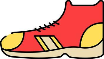 isolerat sporter skor röd och gul ikon. vektor