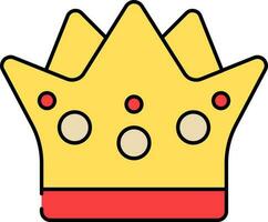 isolerat krona ikon i röd och gul Färg. vektor
