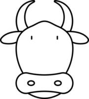 Kuh oder Stier Gesicht Symbol im schwarz Linie Kunst. vektor