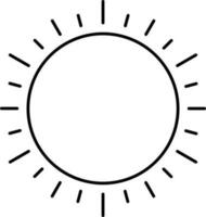 svart linjär stil Sol ikon eller symbol. vektor