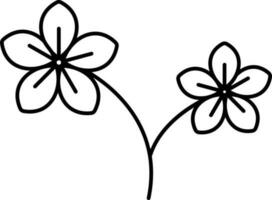 schwarz Gliederung Illustration von Blume Stengel Symbol. vektor