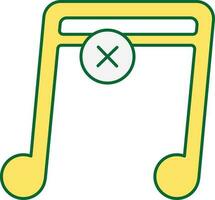 Nein Musik- Gelb Symbol oder Symbol. vektor