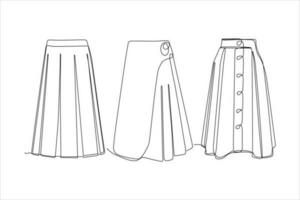 kontinuerlig linje konst vektor illustration av en kvinnas kjol