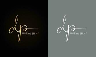 dp Initiale Handschrift und Unterschrift Logo Design mit Kreis. schön Design handgeschrieben Logo zum Mode, Team, Hochzeit, Luxus Logo. vektor