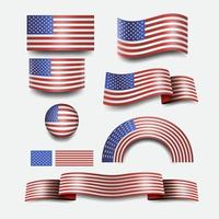 amerikansk flagga och design usa-knappflagga vektor