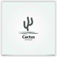 einfaches kaktus logo premium elegante vorlage vektor eps 10