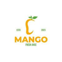 kreativ Mango Obst organisch Logo Design Vektor Konzept Illustration Idee