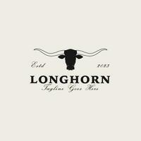 kreativ årgång texas longhorn Land Västra logotyp design begrepp illustration aning vektor